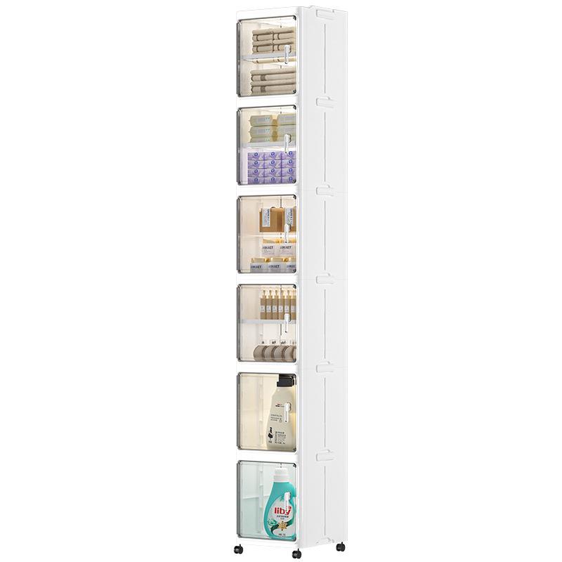 Folding bathroom storage cabinet 1/2/3/4/5/6 layers rack trolley kitchen bathroom locker children's toy folding cabinet narrow cabinet