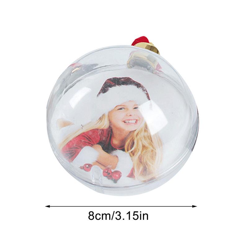 Transparent Christmas Ball Round Five-star Photo Frame Pendant Christmas Tree Hanging Ball Picture Holder Xmas Tree Ornaments