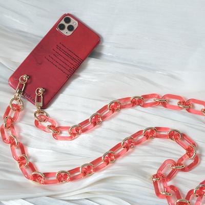 New Phone Chain Accessory Detachable Parts Candy Metal Crossbody Resin Cute Strap Phone Case Chains Acrylic Shoulder Lanyard Hanging Chain