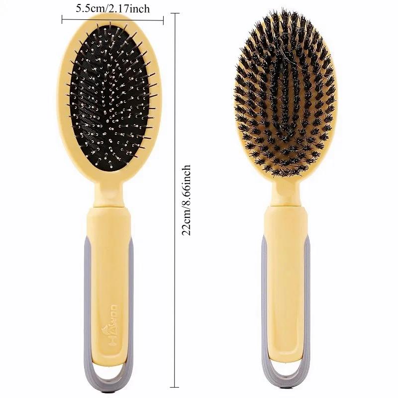 

Double Sided Dog Brush for Shedding Pet Hair Remover Massage Grooming Tool Stainless Steel Comb for Dogs Cats Long Short XS жёлтый
