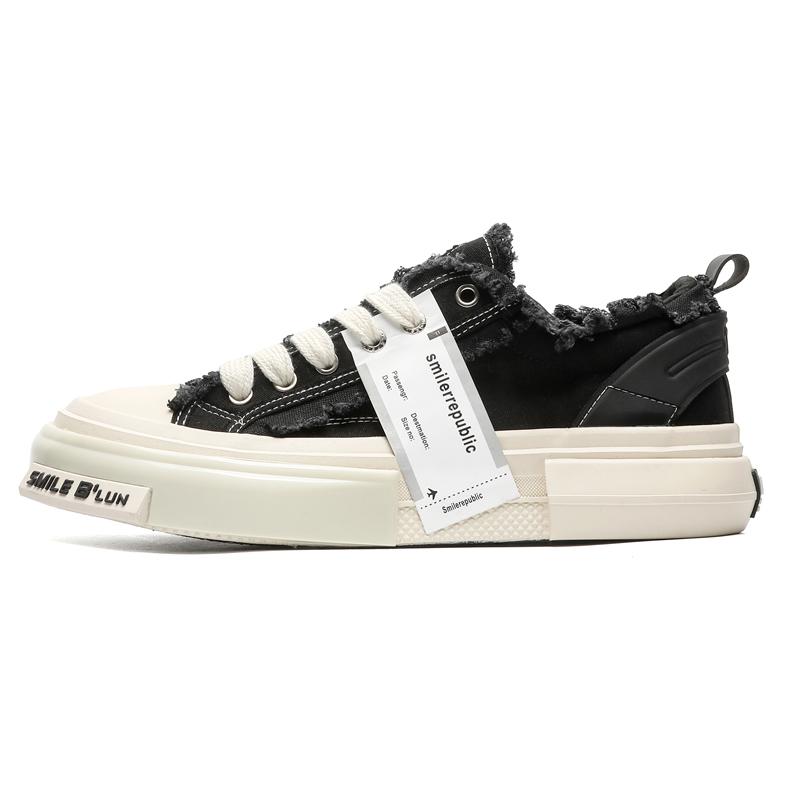 Fashion Men Sneakers Vulcanized Canvas Shoes Lace Up Personalized Design Skateboard Street Style Sports Shoes Casual Outdoor Sneakers 44