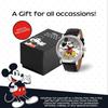 Disney Mickey Mouse Silver Tone Watch with Black Band Men's Fashion Accessory