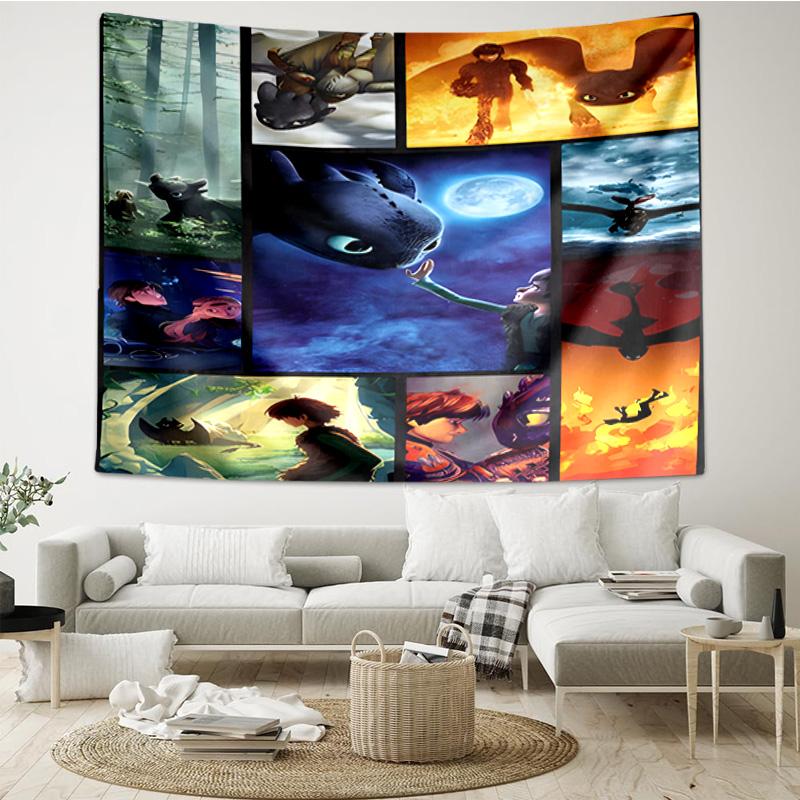 Dragon's Glimmering Fish Tapestry Hanging for Bedroom,Livingroom, Playroom,Decor Art Room Wall Tapestry Holiday and Birthday Gifts
