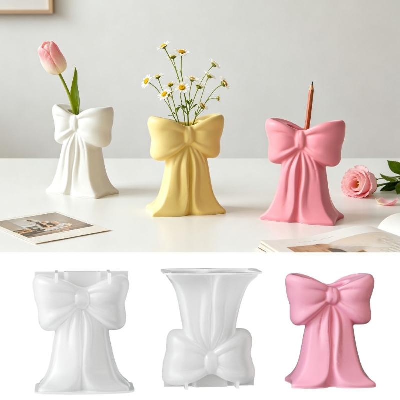 Resin Ribbon Vase Mold with 3D Ribbon Design, Silicone Casting Mold for Display Containers, Desktop Display Projects, 9.9 X 8.3 X 5.9 Cm