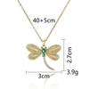 Women's Butterfly Necklace with Colored Zircon: Elegant Titanium Steel Clavicle Chain, Non-Fading, European & American Style