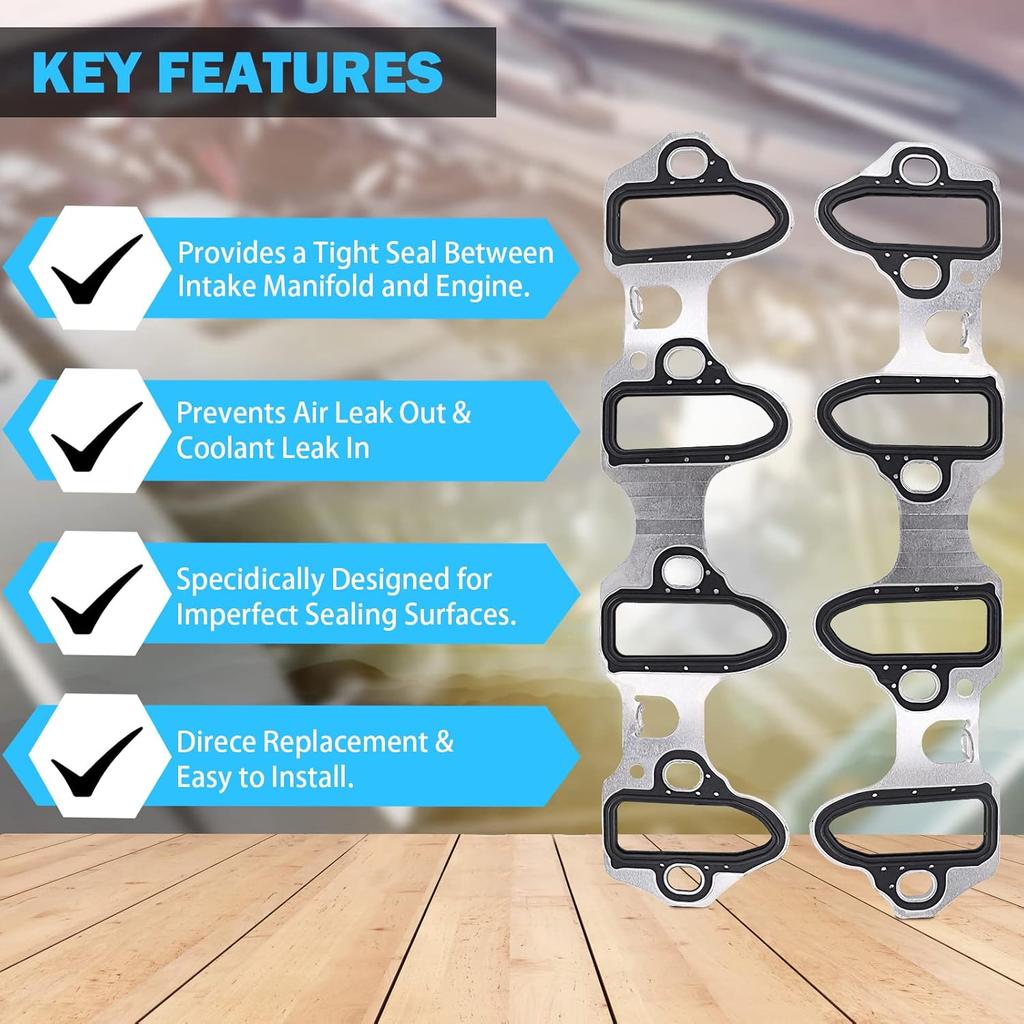 Intake Manifold Gasket Set - Compatible With 4.8L 5.3L 6.0L Chevy Silverado, Suburban, Tahoe, GMC Sierra, Yukon, Savana, Cadillac Escalade - Replace