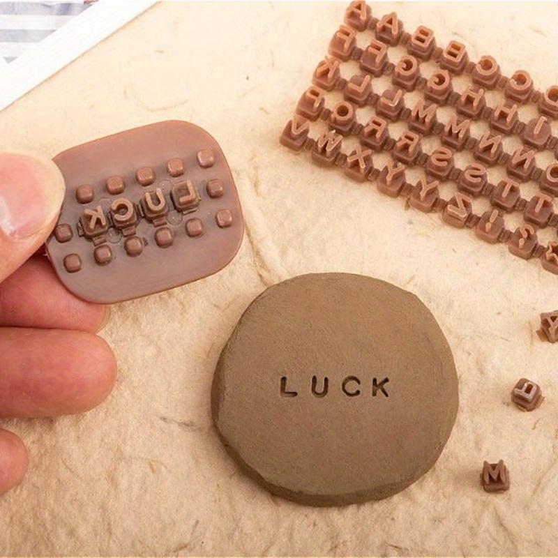 DIY Craft Embossing Stamp Molds Alphabet Number Symbol Design For Pottery Clay Soap Ceramic Handmade Projects