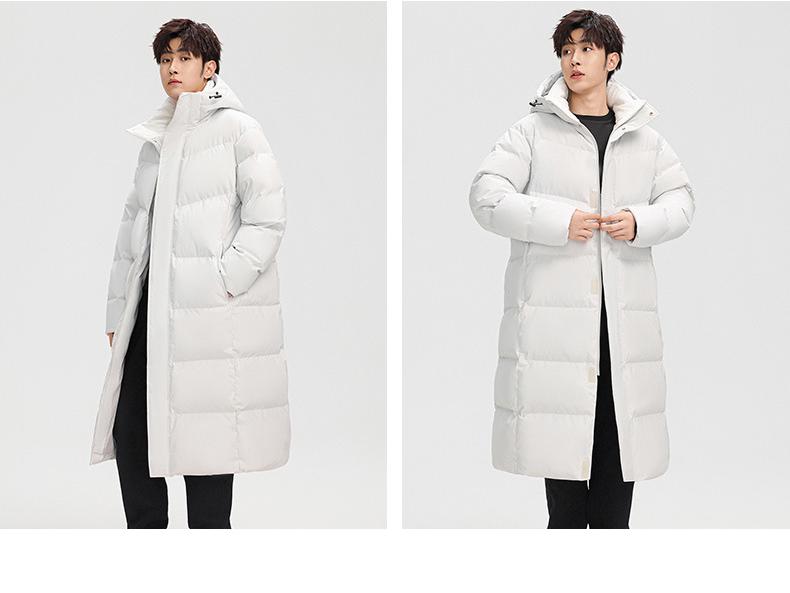Unisex Long Winter Over-the-Knee Down Coat - Warm & Windproof, Beijing Film Academy Style
