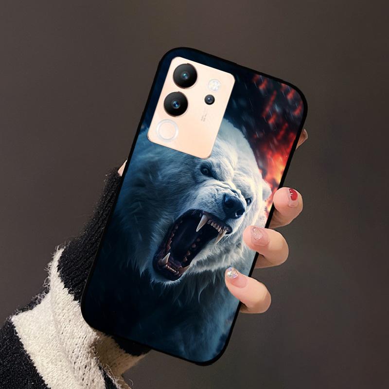 For Vivo V30 Lite 5G Case Fashion Cat Astronaut Flower Phone Bag For Vivo V30Lite 5G Luxury Protector Fundas Black Coque