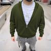 INCERUN Men Long Sleeve Zip-up Casual Hooded Rib Knitted Pullovers Sweatshirts