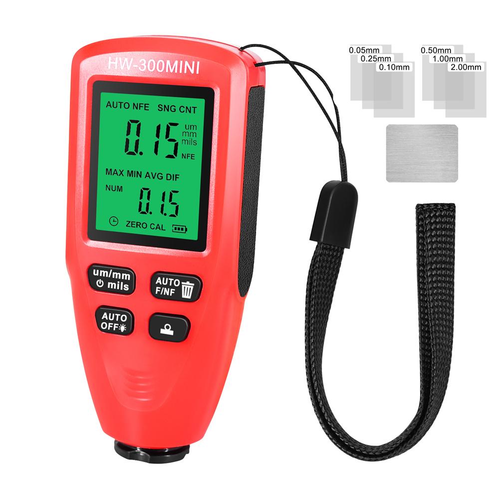 

HW-300MAX Coation Thickness Gauge 0-2000UM Car Paint Film Thickness Tester Car Coating Measuring Tools Automotive Paint Meter