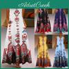 Beach Bohemian Summer Plus Size Women Sleeveless V Neck Loose Kaftan Maxi Dress