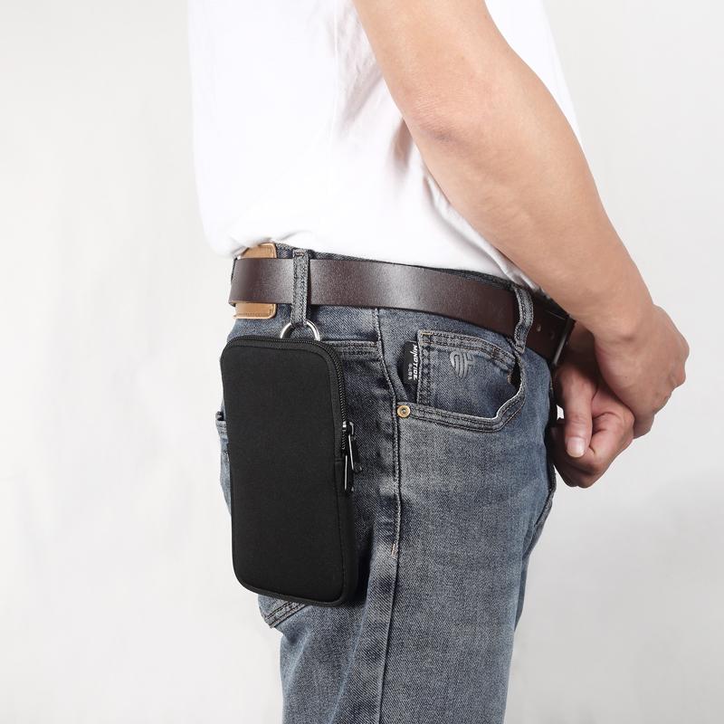 Cell Phone Pouch For Iphone Samsung Motorola Xiaomi Huawei Smartphone Stretch Material Zipper Sleeve Hanging Waist Bag Universal