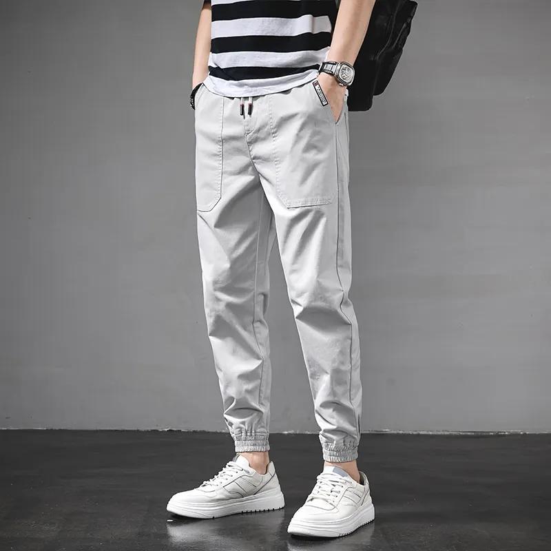 Men's Workwear Harem Style Cuffed Casual Pants New Summer Style Loose Fit Versatile Athletic Pants for Men