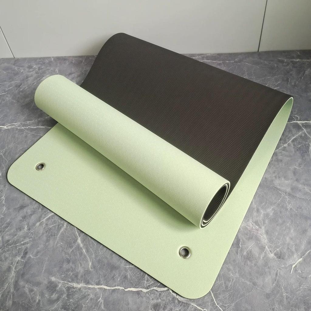 Damen Rutschfeste TPE Yogamatte: Verdickte, stoßdämpfende Aerobicmatte für Heimfitness