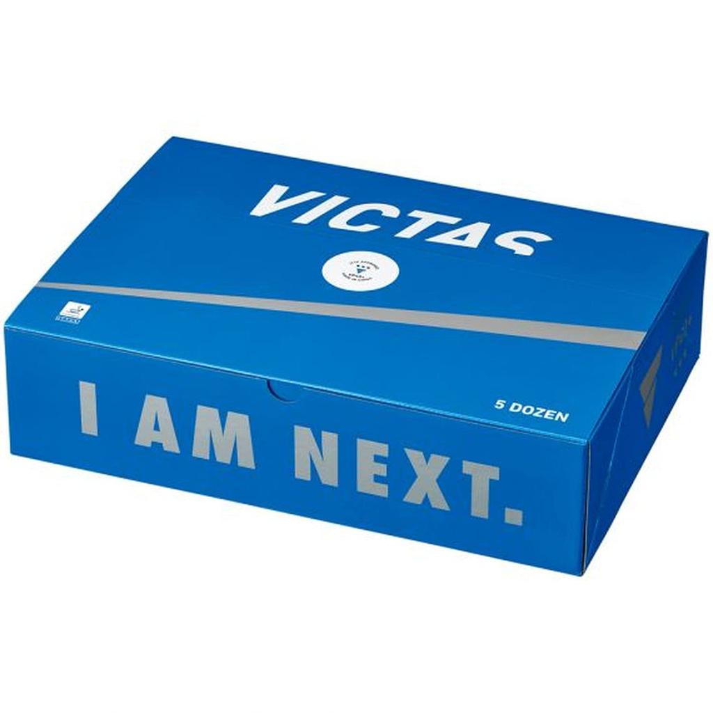 Victas Tischtennis Offizieller Wettkampf 5 015200 VP40+ 3-Sterne Ball, Dutzend, Weiß,