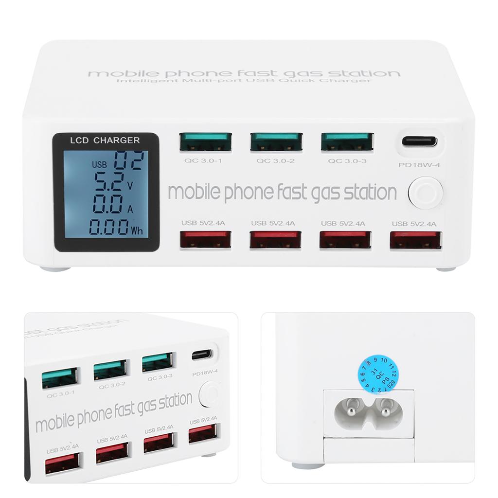 8 IN 1 Multifunction USB Charging Station Smart Socket Bracket 100W Maximum 100‑240VEU