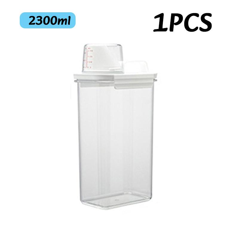 1100/1800/2300Ml Laundry Detergent Dispenser Powder Storage Box Airtight Clear Washing Powder Box with Lids Liquid Container