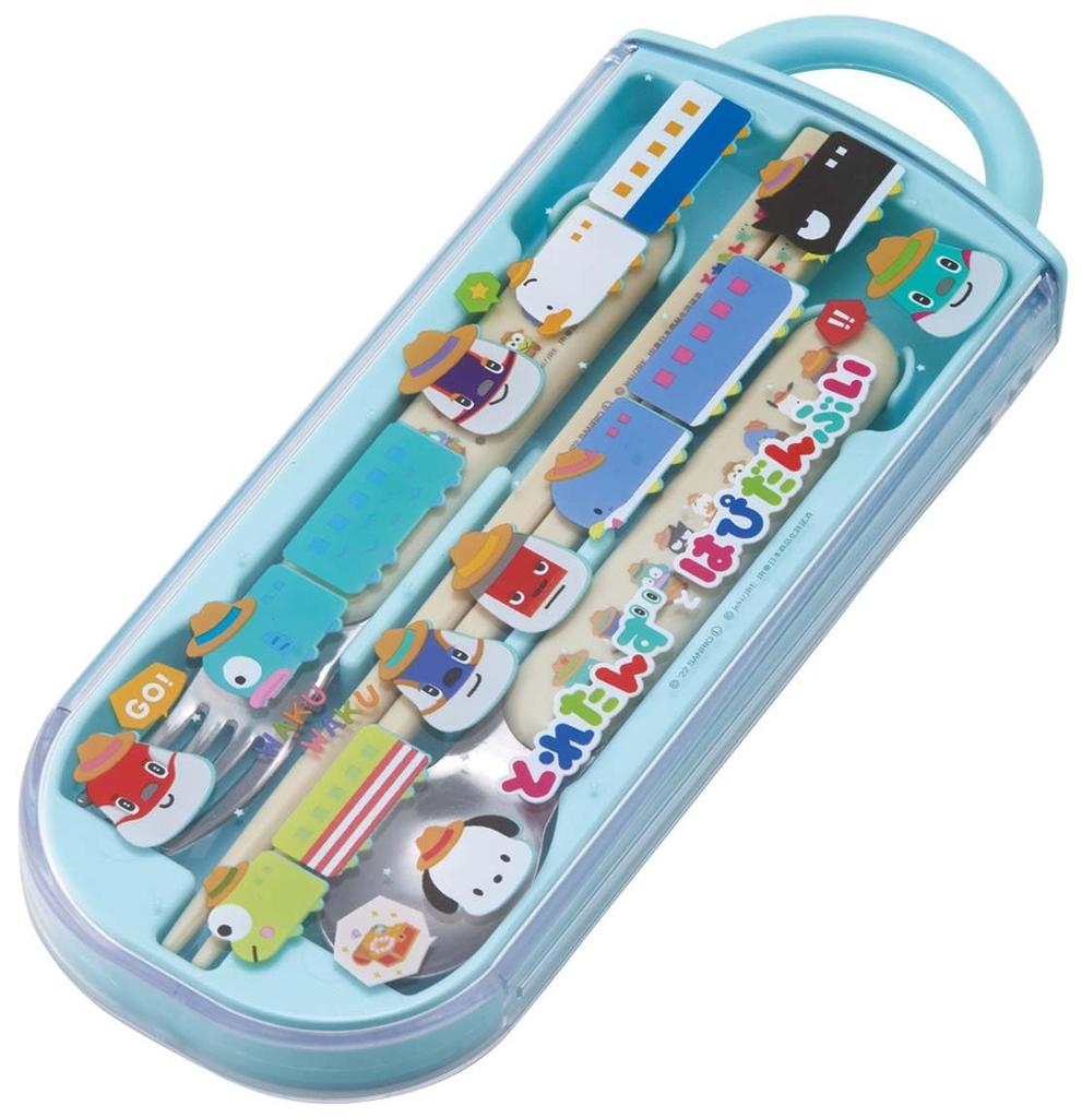 Skater Trio Set of and Toretans and Happy for Made in Chopsticks, Spoon, Fork, Danbu, Children, Antibacterial, Japan, TACC2AG-A