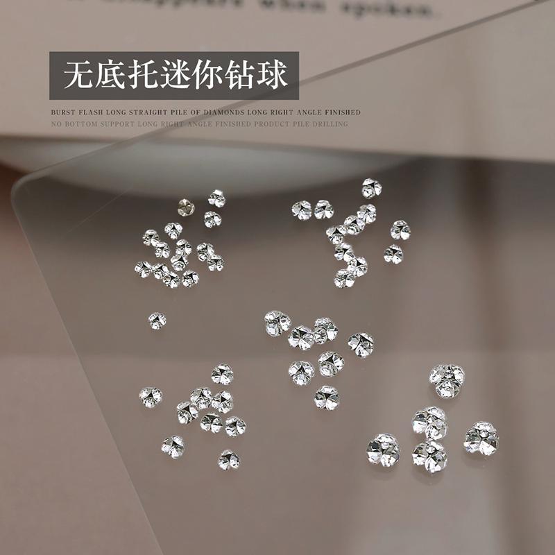 10Pz Brillanti Mini 2mm-6mm Bianchi Trasparenti Traslucidi Diamanti Pelo Nail Art Strass Decorazioni Gioielli Manicure Ornamenti