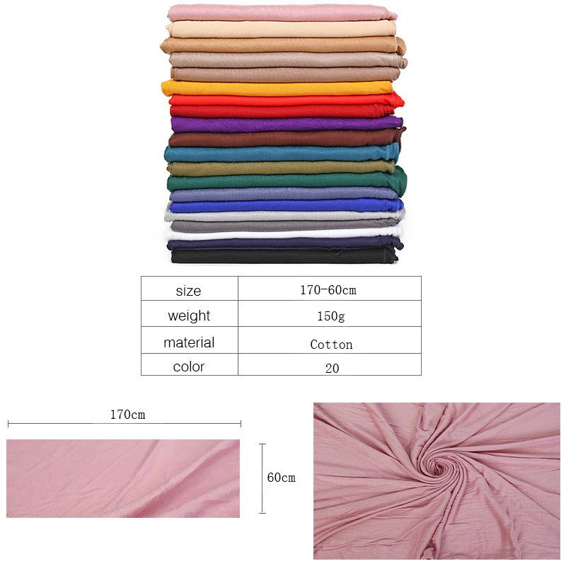 Women Modal Scarf Fashion Cotton Texture Simple Solid Color Blue Khaki Scarf Long Muslim African Shawl Plain Soft Headscarf Tie Green Black Red Purple