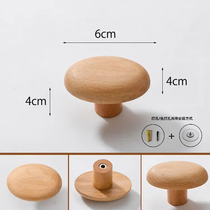 Simple Solid Wood Hook Wall Mounted Coat Hook Natural Wood Decorative Key Holder Hat Scarf Handbag Storage Hanger Bathroom Rack