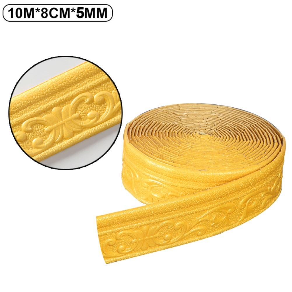 10M 3D Wall Trim Line Skirting Border Self-Adhesive Waterproof Baseboard Wall Sticker For Living Room Home Decoration