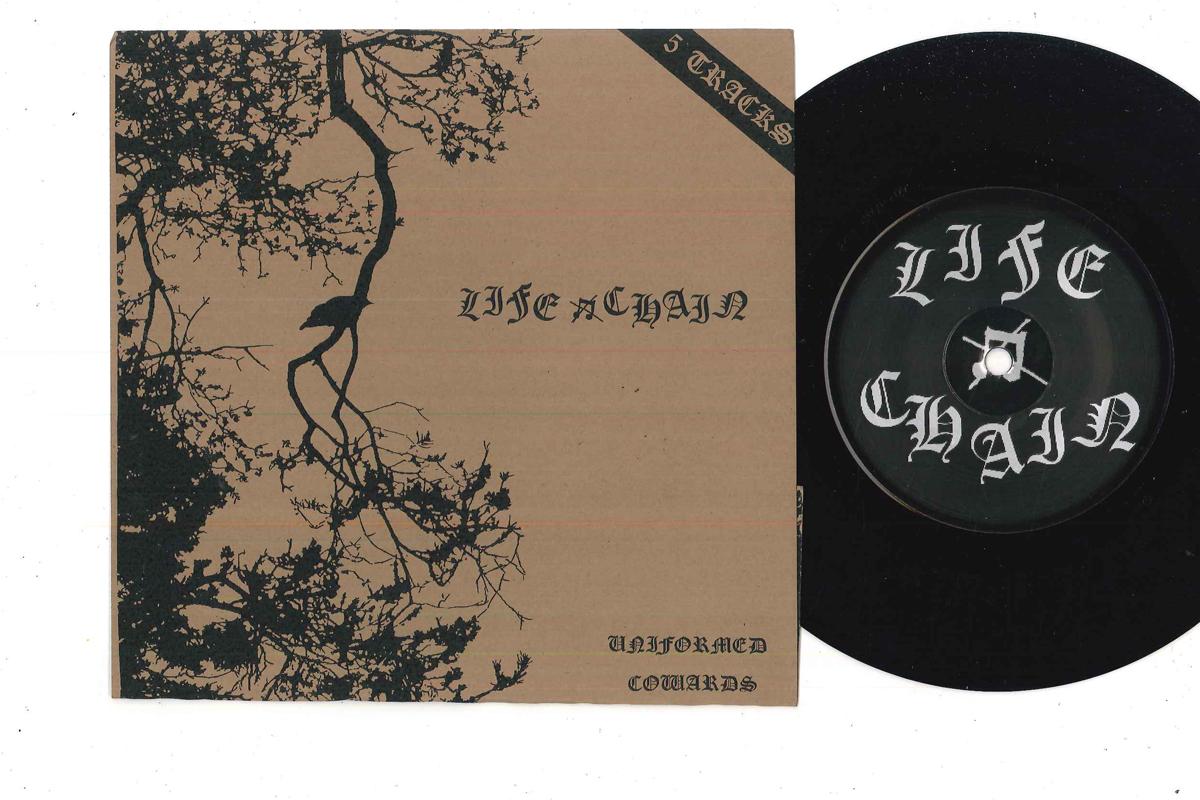

7inch Record LIFE CHAIN - Uniformed Cowards ADL08 IMMINENT DESTRU 2013 UK Rock Used