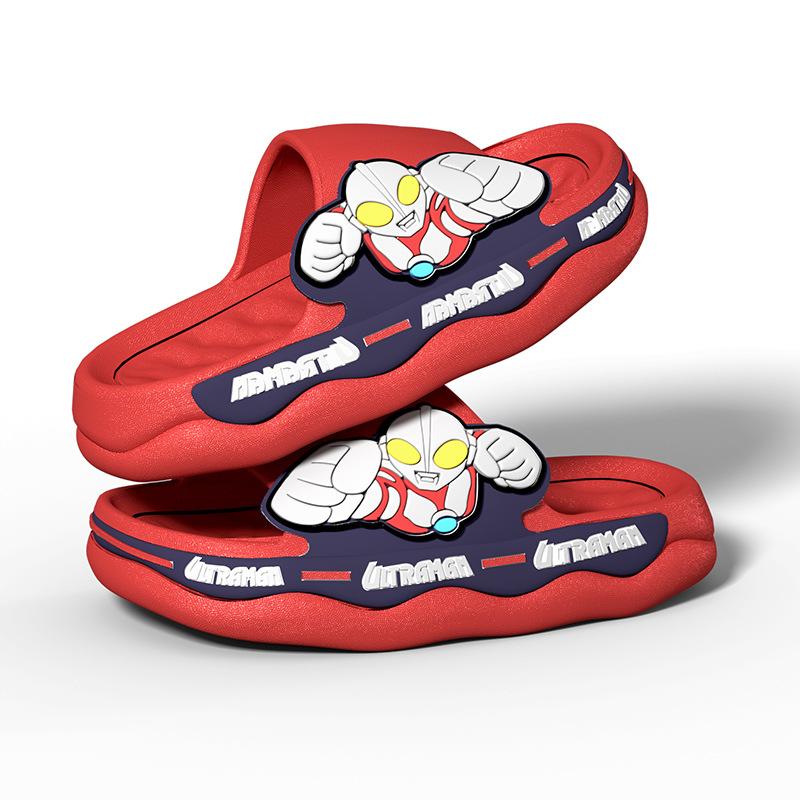 Summer Children's Sandals Ultraman Boys Cartoon Non-Slip Soft Sole Indoor Bath Girls Baby Sandals
