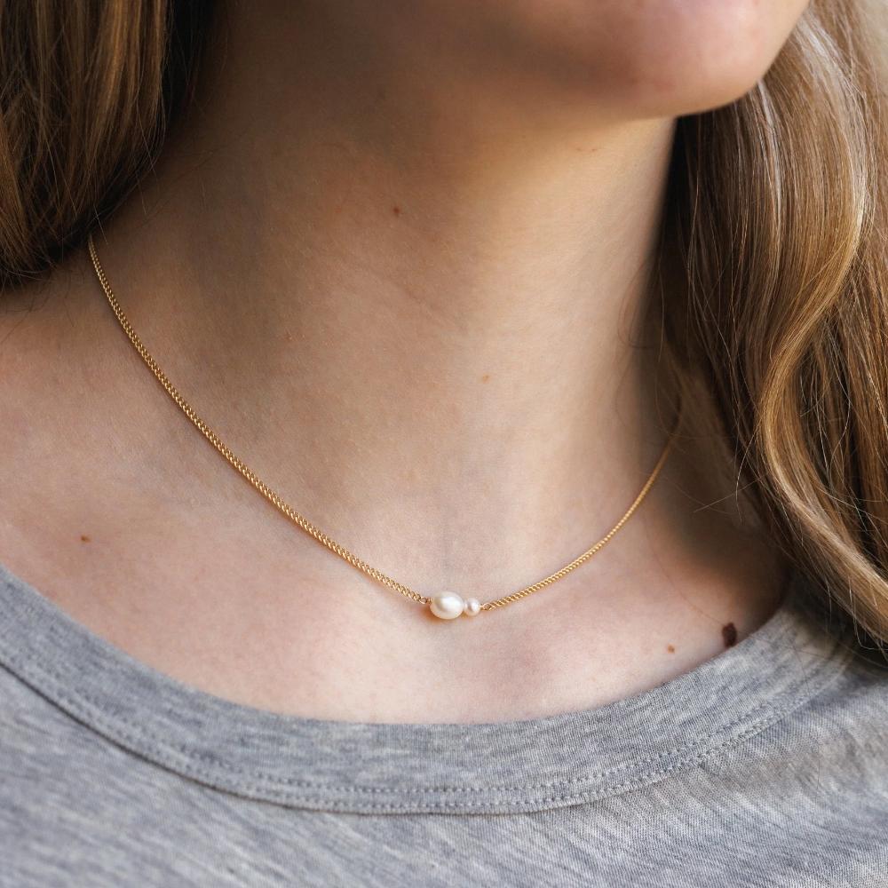 EMANCO Freshwater Pearls Pendant Necklace for Women Choker Necklaces Women Stainless Steel Necklace Fashion Jewelry