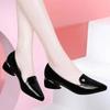 Sapatos Femininas Women Casual Black Pointed Toe Square Heel Shoes Lady Fashion Comfort Office Career Nurse Heel Pumps Ab275