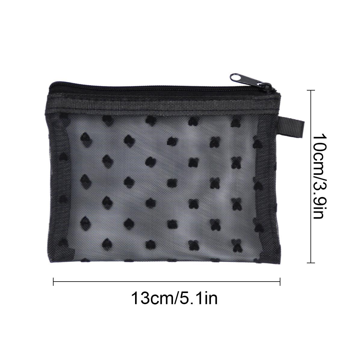

New Heart Plush Mesh Cosmetic Bag Portable Large Capacity Makeup Bag Storage StyleB