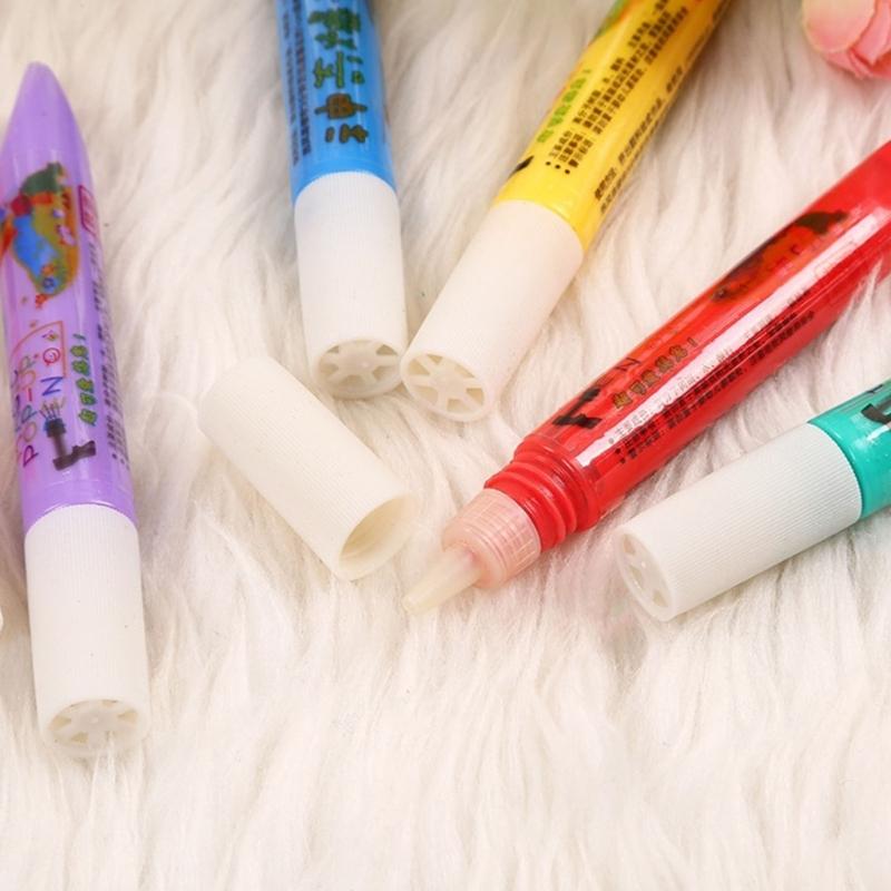 Glow In Dark Foam Painting Pen 6 Vibrant Colors Childrens Art Popcorn Styles Art Pen Safe Plastic Materials Craft Tool