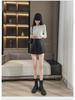 2024 Women's High-Waist PU Leather A-Line Wide-Leg Shorts for Autumn & Winter - Versatile Outdoor Wear