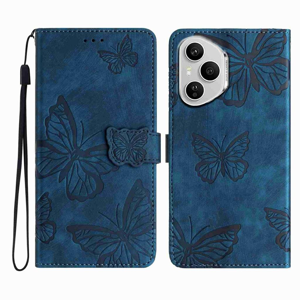 For Honor 400 Pro 5G (Global) Case Butterfly Design Flip Wallet Leather Phone Cover Skin-Touch
