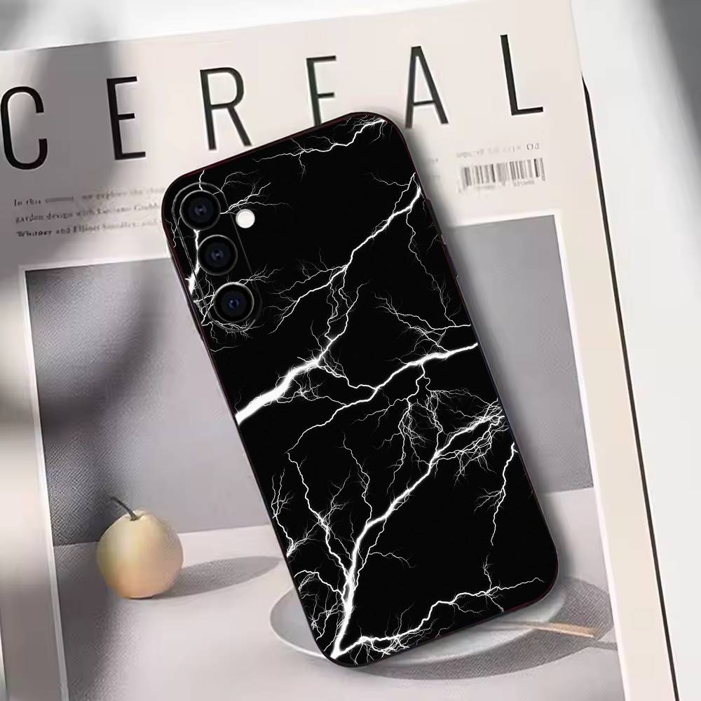 Lightning Realistic Aesthetic Phone Case For Samsung Galaxy A73,A72,A71,A70,A53,A52,A51,Others Soft Black Cover