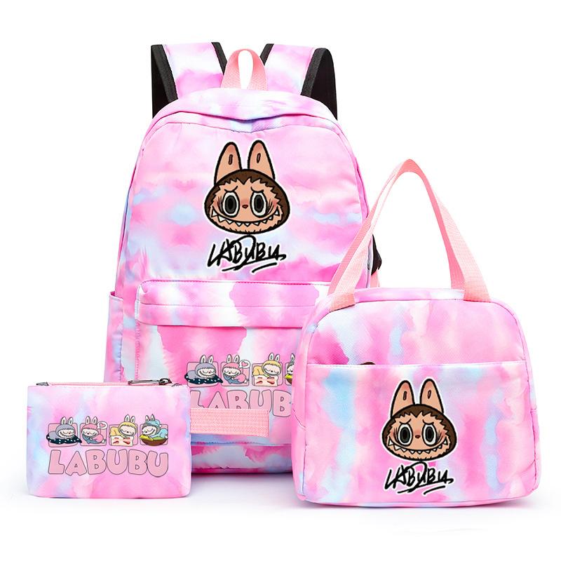 3Pcs/set Printed Backpack with Lunch Bag Pencil Case Student Teenager Boy Girl Bagpack Women's Backpack Set Travel Bag
