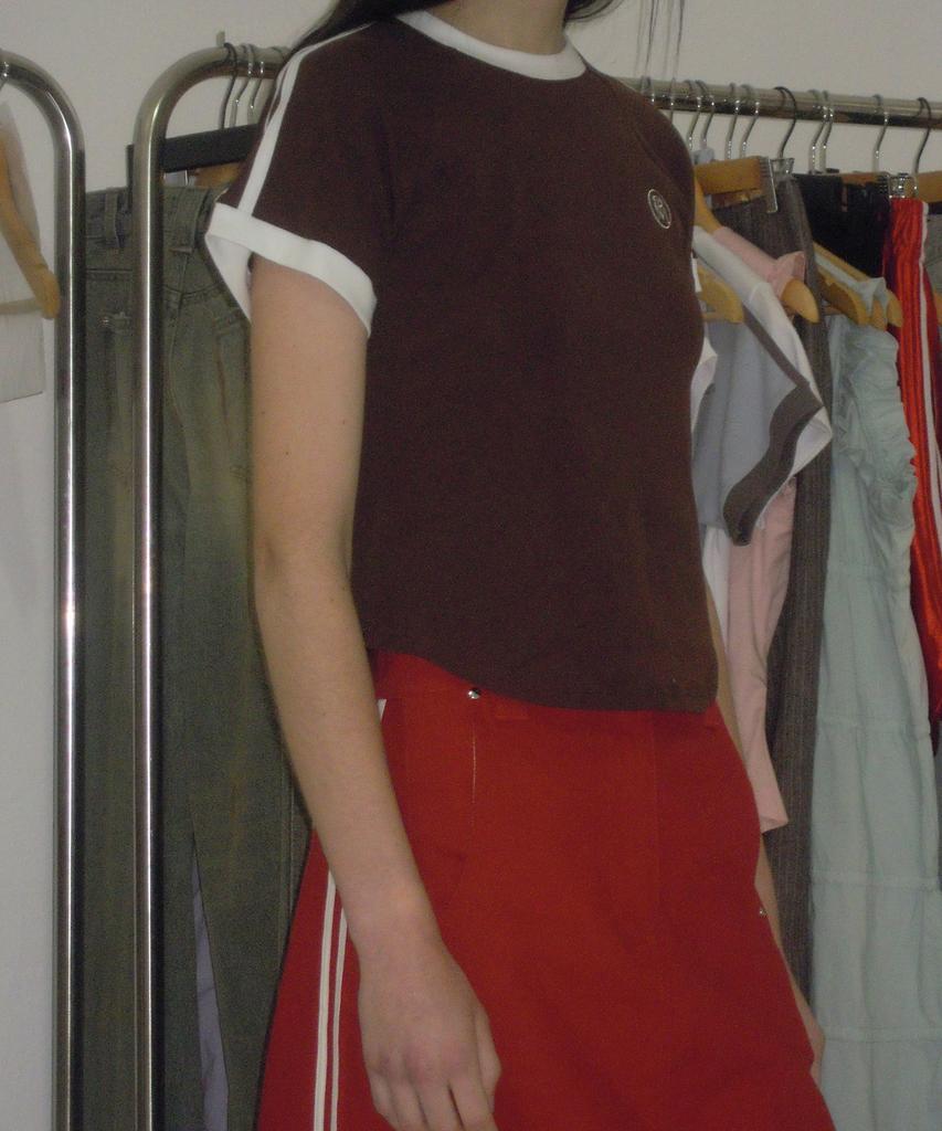 PARTIMENTO WOMEN College Striped Ringer Tee_Brown