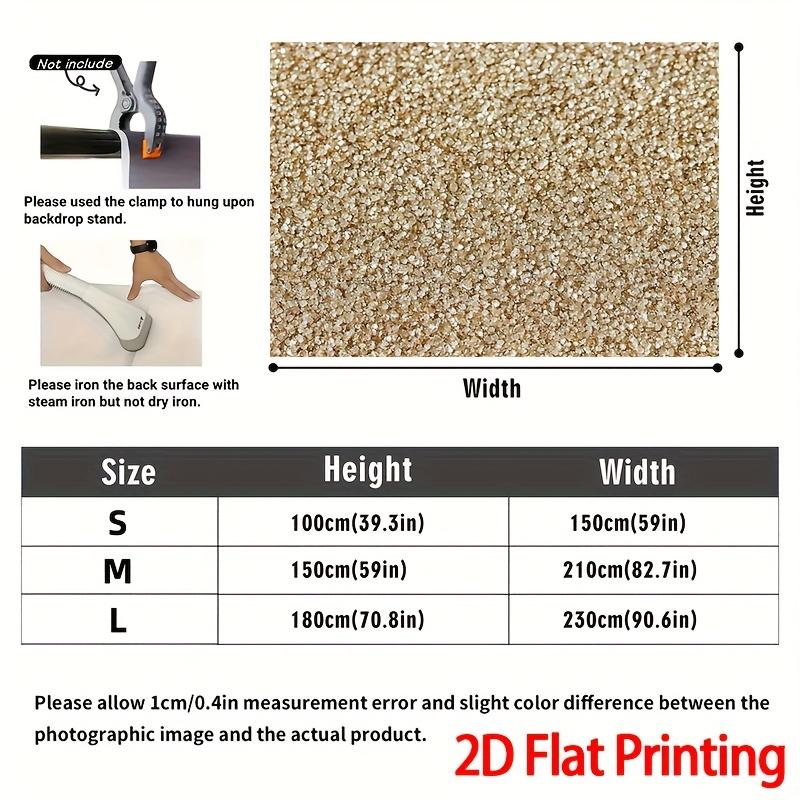 One 2D flat piece of white and gold abstract polyester fabric photography background & party banner -multi-functional decoration