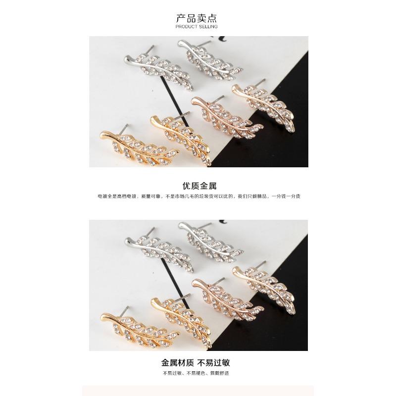 Fashionable Symmetrical Hollow Leaf Earrings New Alloy Long Earrings