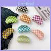Elegant Handcrafted Pvc Black And White Checkered Hair Claw Clip Perfect For Trendy Hairstyles