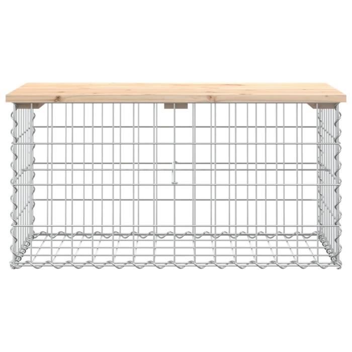 VidaXL Design Gabion Garden Bench 83x44x42 Cm Solid Pine Wood 834356