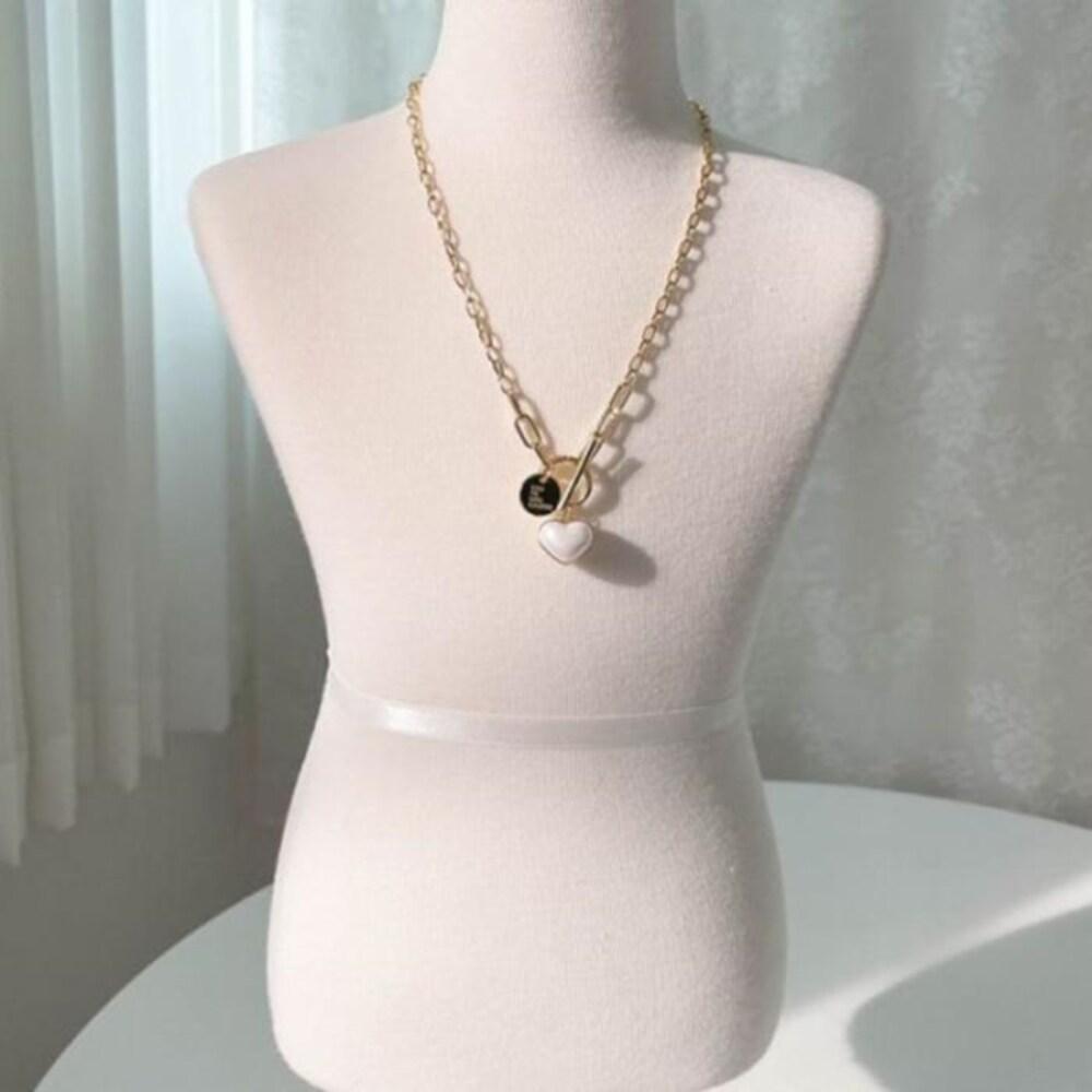 [Onoma] Onm Gold Plump White Chain Necklace Heart (25437120)