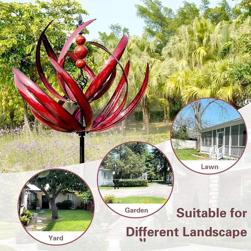 New Modern Minimalist Decorable Harlow Wind Spinner Rotator Harlow Wind Spinner Wrought Iron Windmill Gardening Detachable Plug