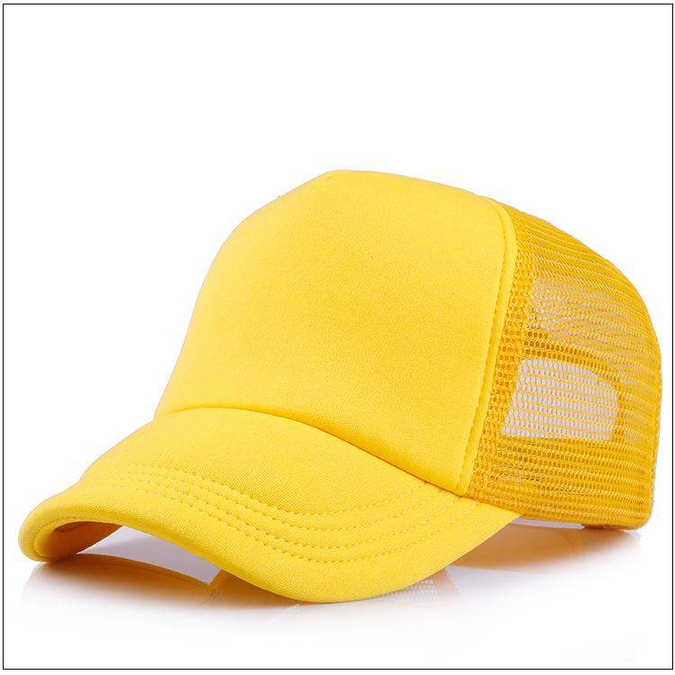 Unisex Solid Color Cotton Mesh Baseball Cap with Visor - Sun Protection & Logo Option