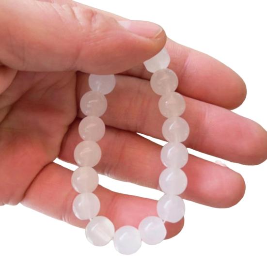 Beads Bracelet Contrast Color Elastic Rope Handmade Polishing Faux Crystal Beaded Bracelet Jewelry Accessories