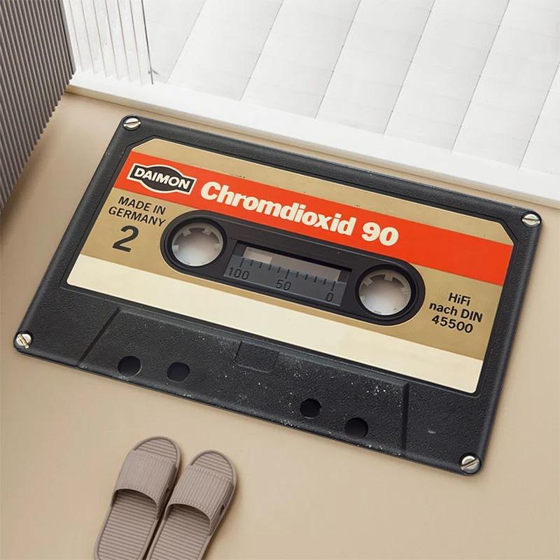 Vintage Cassette Music Tape Door Mat Home Bathroom Anti-slip Foot Rug Bedroom Living Room Entrance Decor Carpet Kitchen Doormats