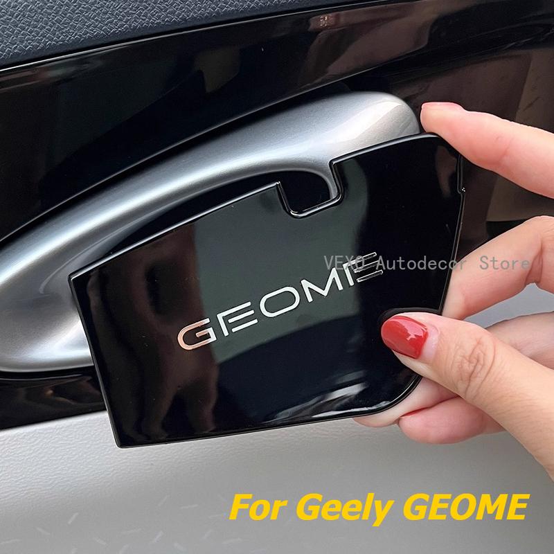 For Geely GEOME Door Handle Bowl Decoration Patch Car Stickers Door Bowl Protective Cover Anti-scratch Anti-collision Interior