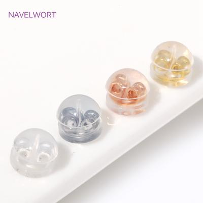 50Pcs 18K Gold Plated Rubber Ear Back Stoppers Hamburger Earring Back Stoppers,For Jewelry Making DIY Earring Making Accessories