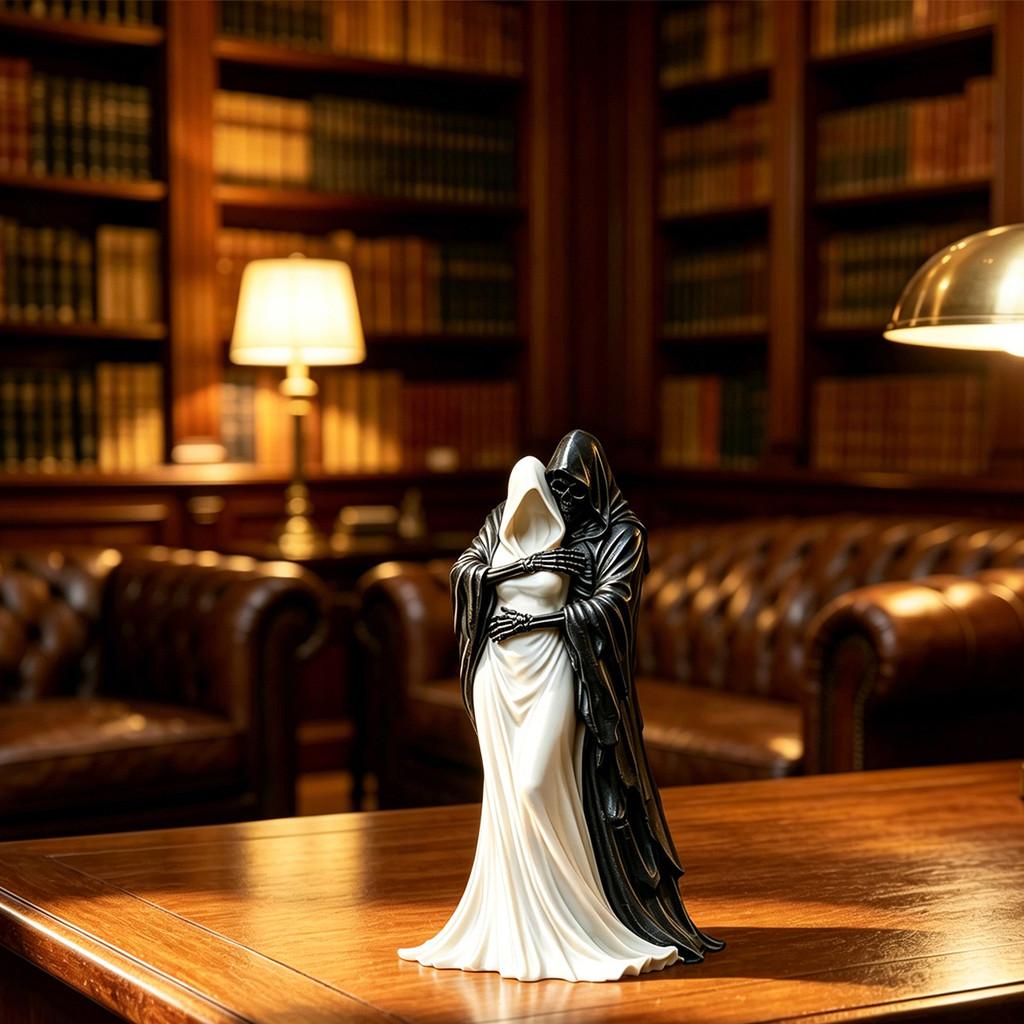 Death And The Dark Queen Resin Figurine Gothic Home Decor For Halloween And Themed Rooms
